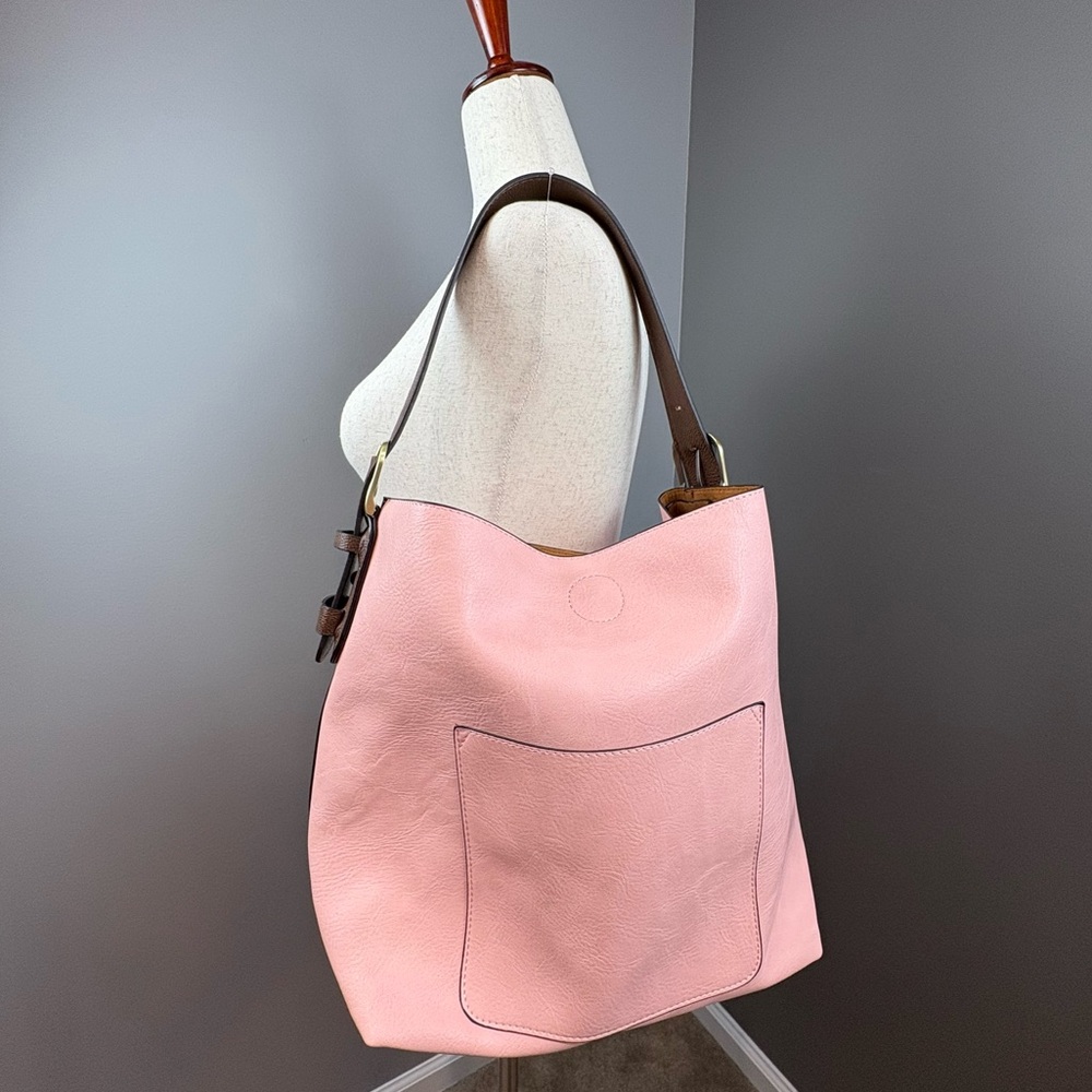 Joy Susan Hobo Bag in Rosewater Pink Soft Vegan Leather 2 in 1 Handbag Classic - Picture 4 of 16